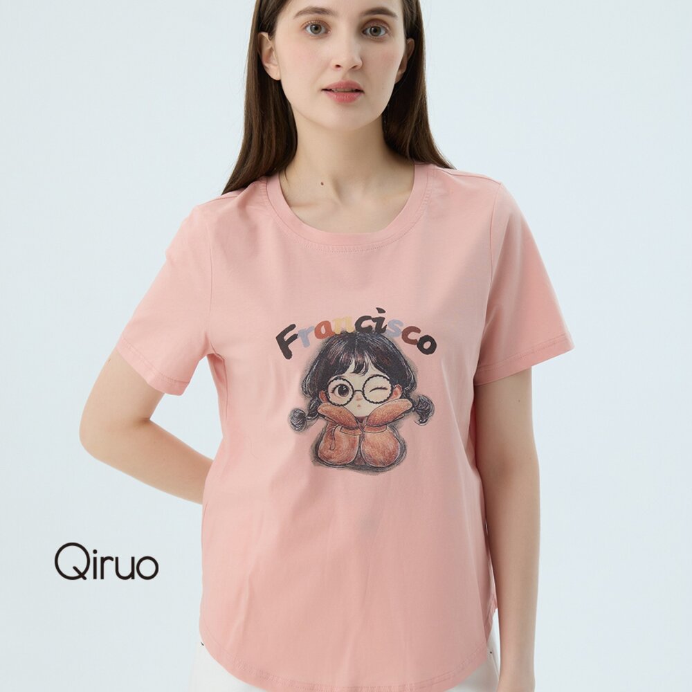 52372532A16-專櫃精品淺粉色娃娃短袖上衣2532A  棉質女裝