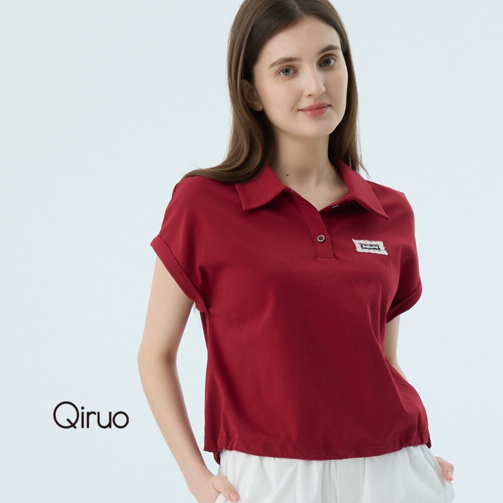 52372534A10-專櫃精品紅色POLO短袖上衣2534A  棉質女裝