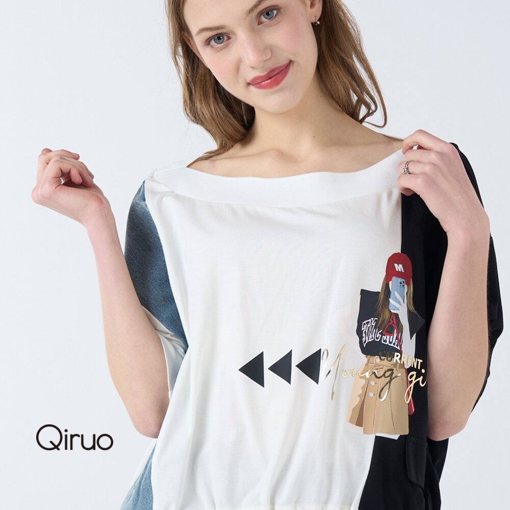 52387016A01-春夏專櫃精品藍白黑三色上衣7016A 時尚短袖