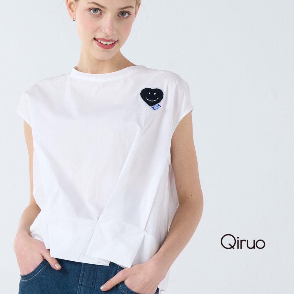 52387017A01-春夏專櫃白色小包袖上衣7017A  個性帥氣酷