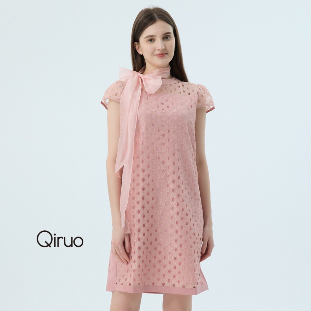 52387074F15-春夏專櫃粉色精緻洋裝7074F 簡約個性版