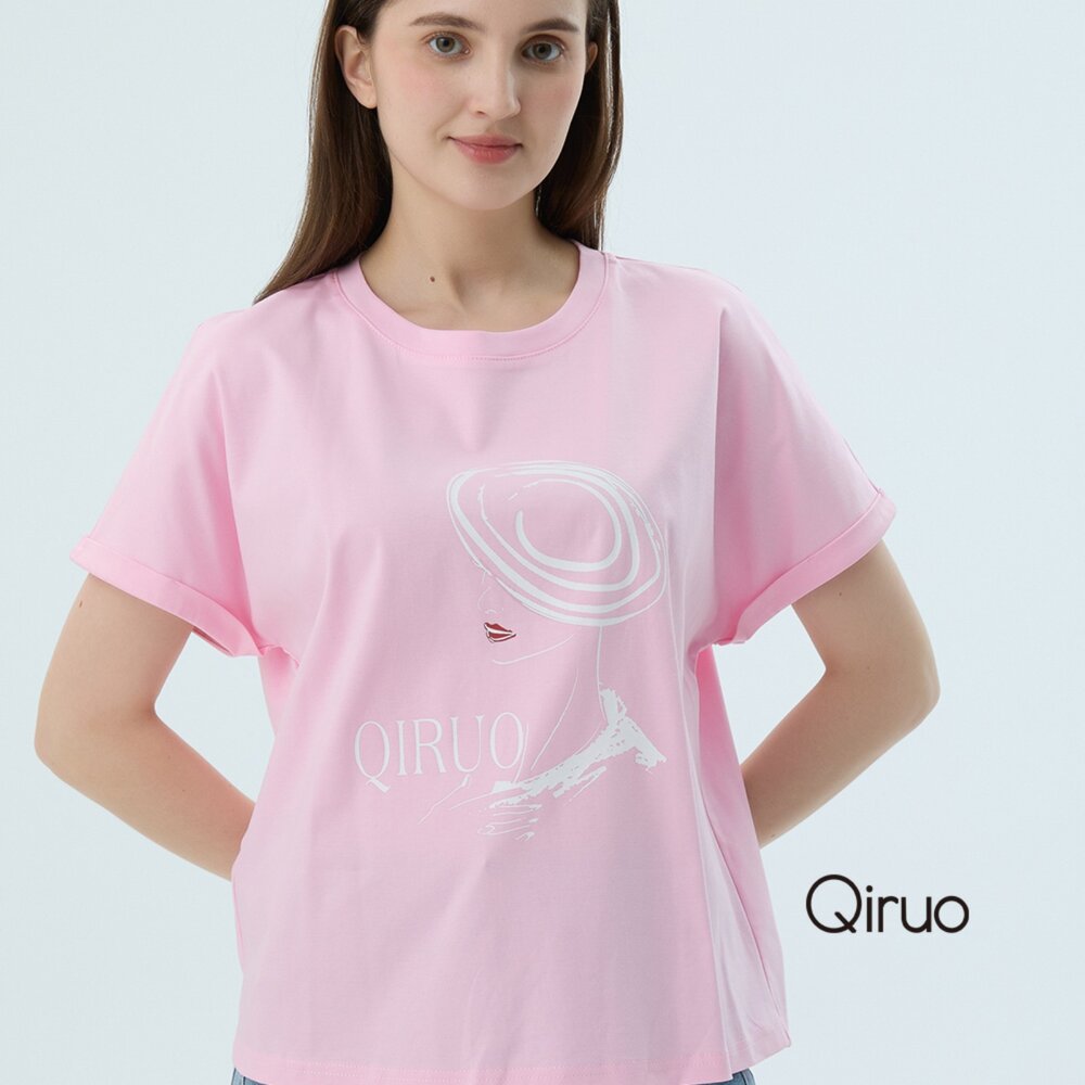 52387085A15-專櫃女裝粉紅色上衣7085A 舒適純棉T桖