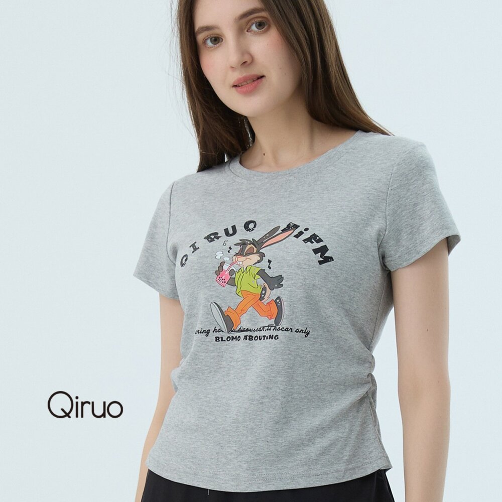 52387092A20-專櫃女裝灰色上衣7092A 舒適純棉T桖