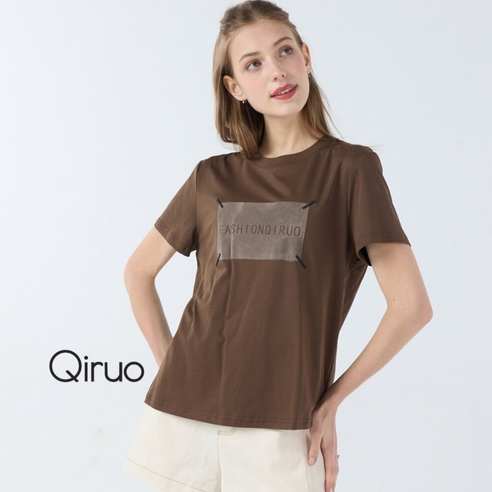 52387097A80-專櫃女裝咖啡色上衣7097A 舒適純棉T桖