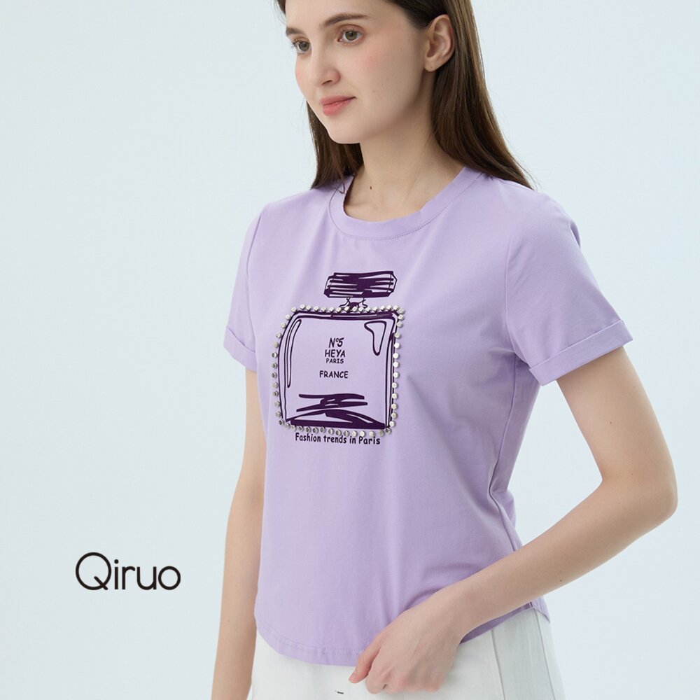 52387146A60-專櫃女裝紫色上衣7146A 香水瓶