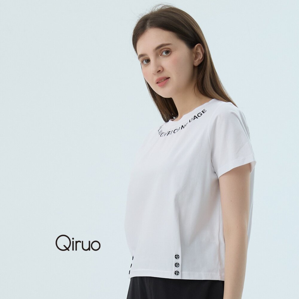 52387179A01-專櫃女裝白色上衣7179A 英文設計T桖