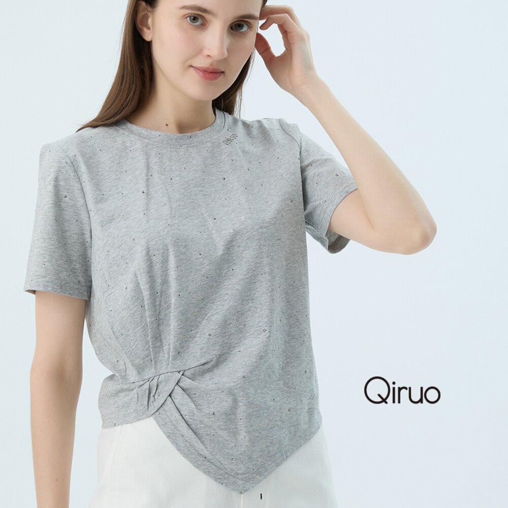 52387317A20-專櫃女裝灰色上衣7317A 舒適純棉T桖