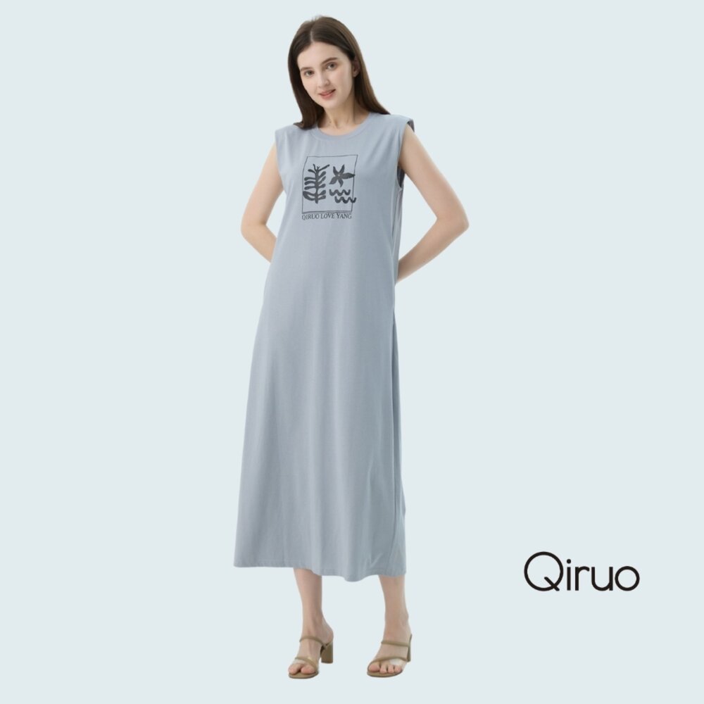 52387318F51-春夏專櫃淺藍色背心洋裝7318F 簡約個性版