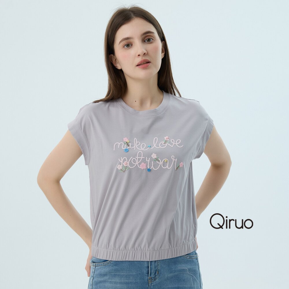 52387327A21-專櫃女裝灰色上衣7327A 舒適純棉T桖