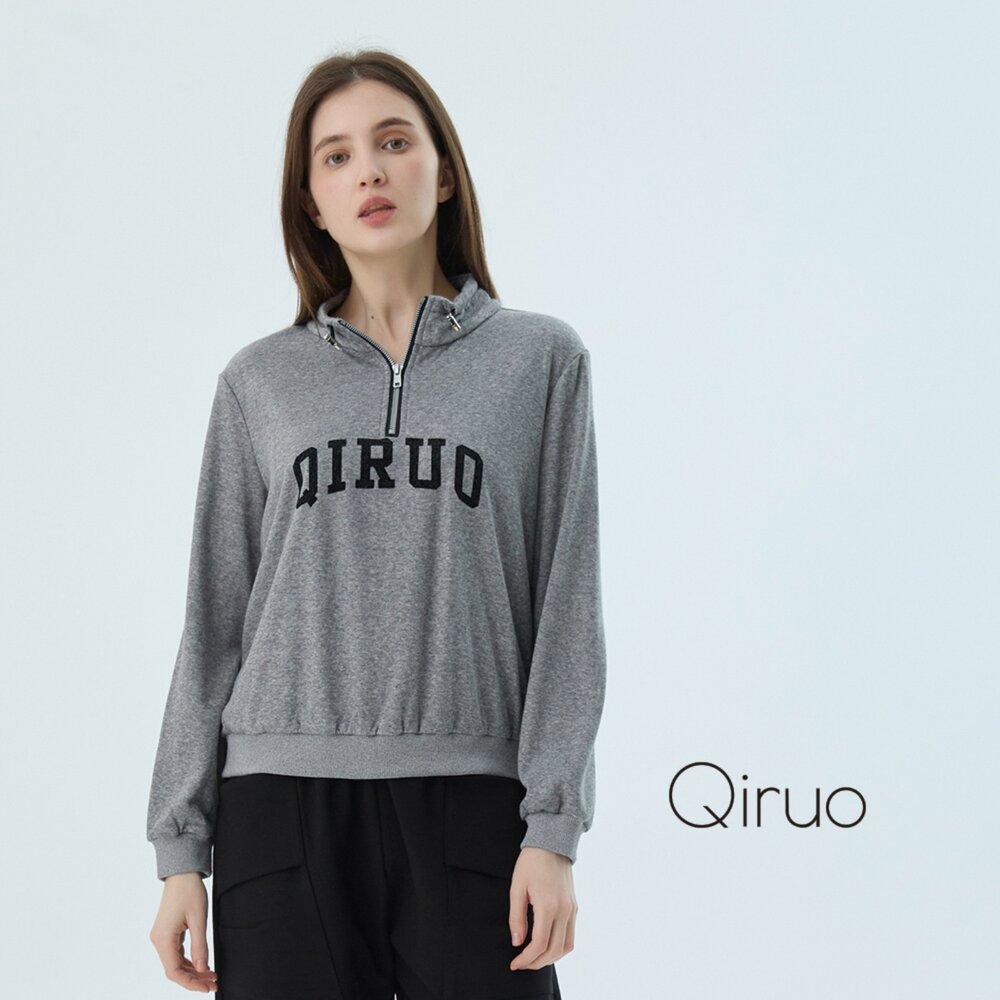 秋冬專櫃長袖灰色上衣 2510A 立領休閒上衣 封面照片