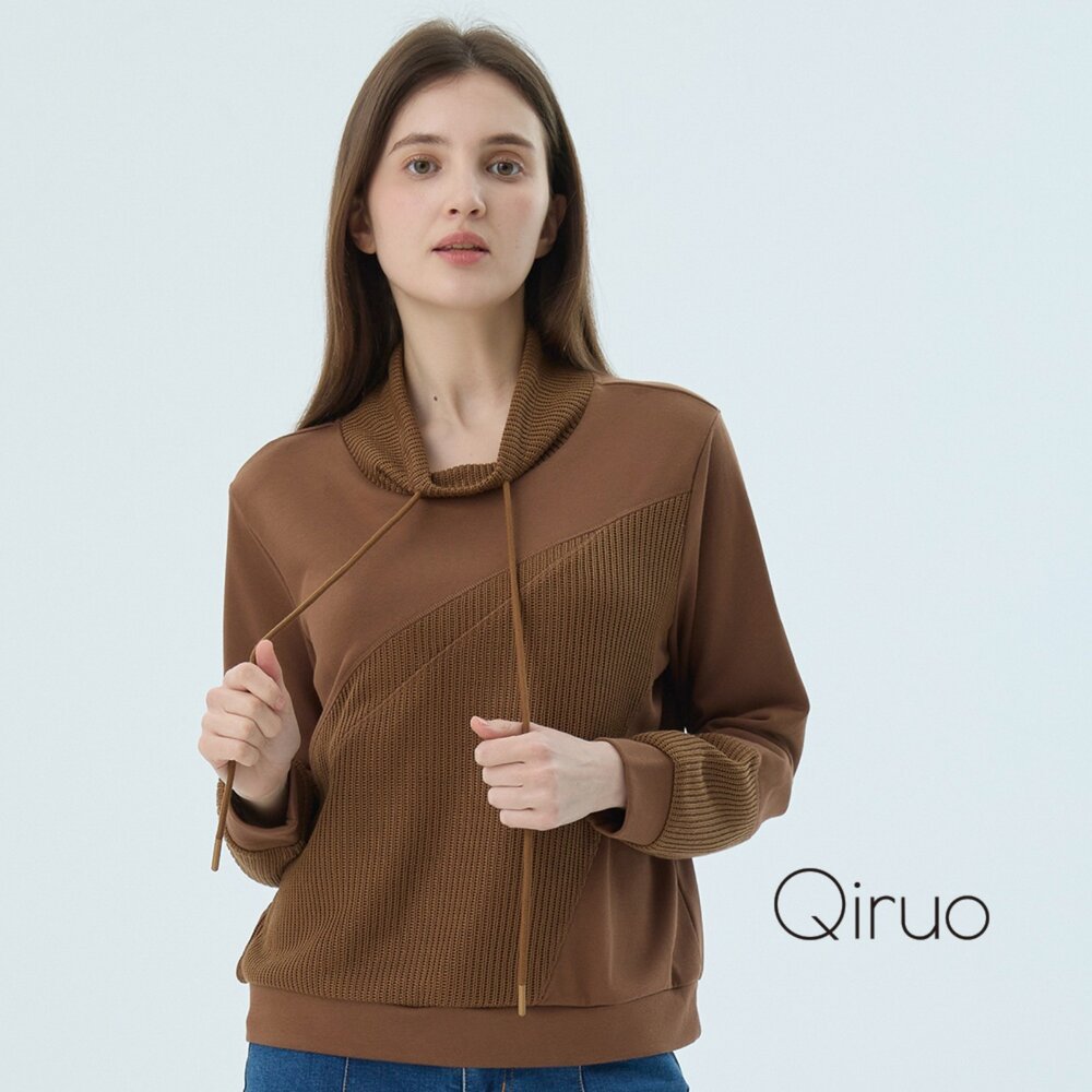 62372516A80-秋冬專櫃長袖咖啡色上衣 2516A 立領休閒上衣