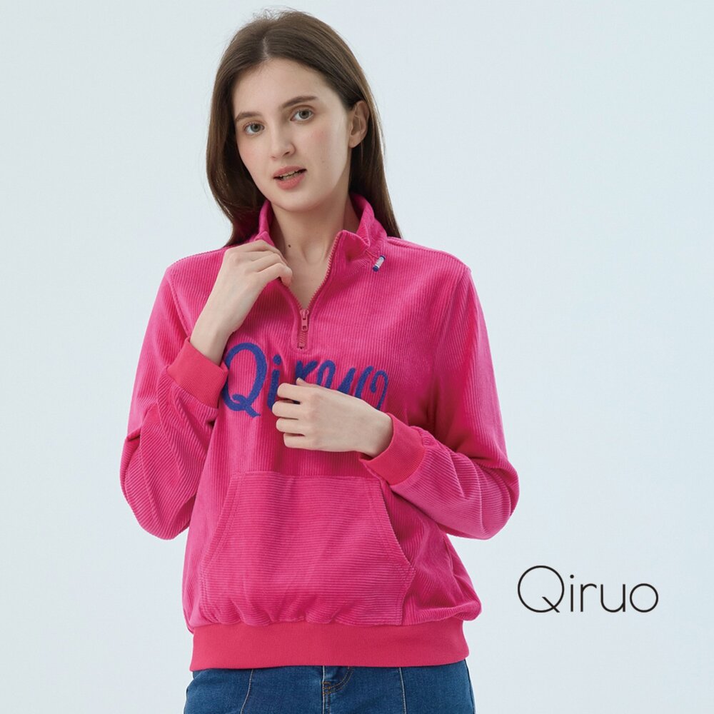 62372518A15-秋冬專櫃長袖桃紅色上衣 2518A 立領休閒上衣