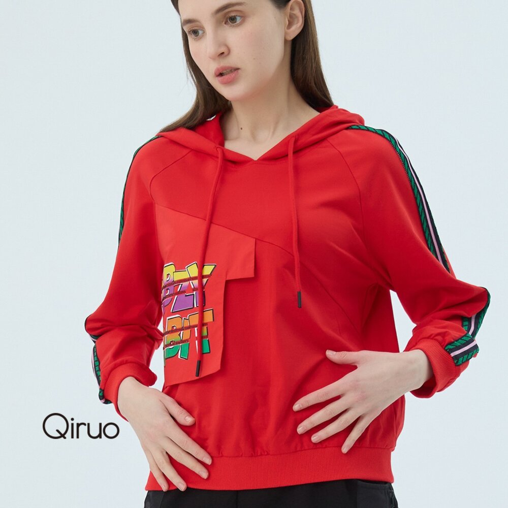 秋冬專櫃紅色長袖上衣2546A立領設計 封面照片