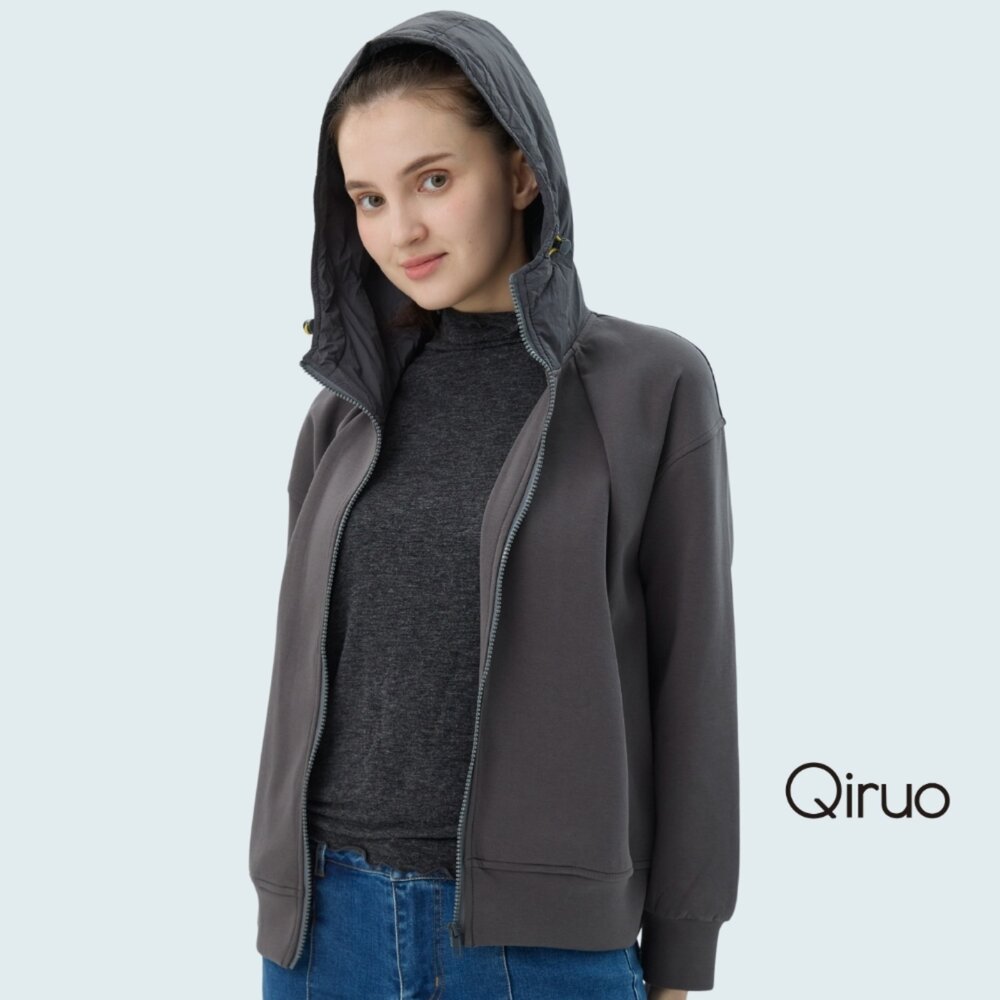 秋冬專櫃灰造型外套7161E拉鍊連帽外套 封面照片