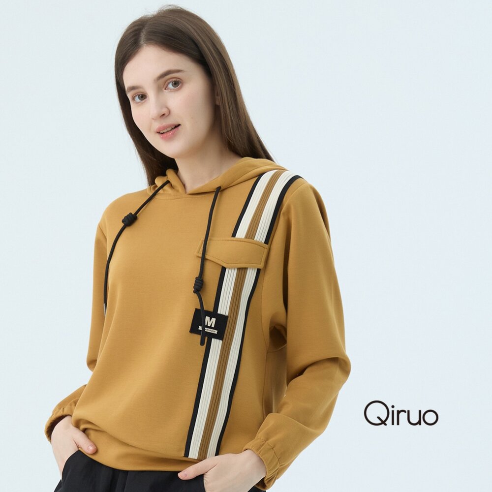 秋冬專櫃黃色長袖上衣7208A連帽設計 封面照片