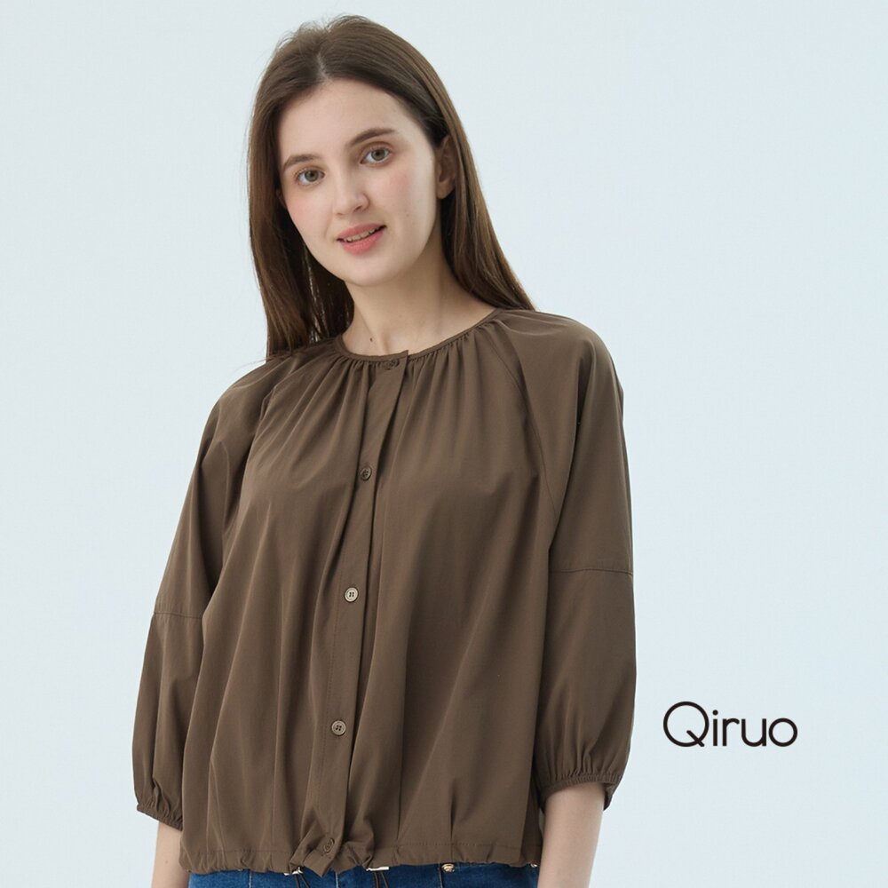 62387209A80-秋冬專櫃長袖咖啡色上衣 7209A 造型上衣