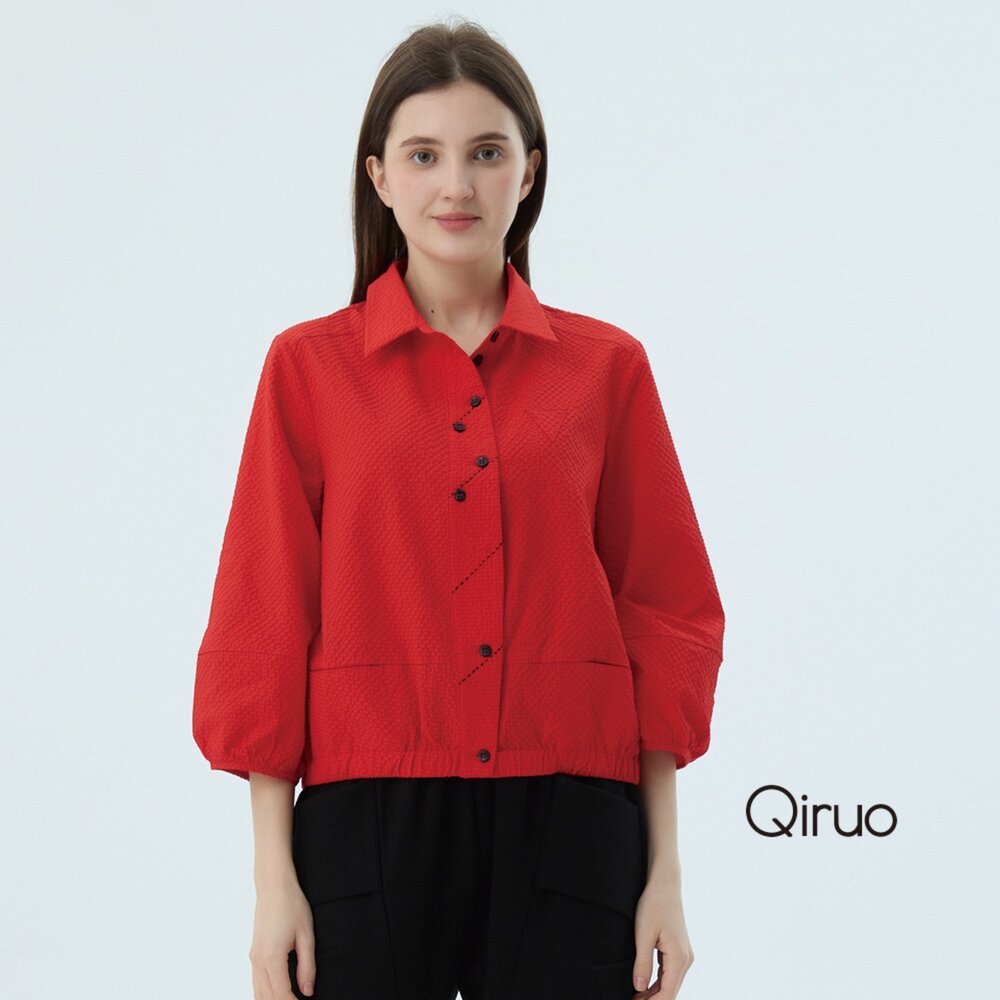 秋冬專櫃長袖造型紅襯衫7213A 休閒襯衫 封面照片