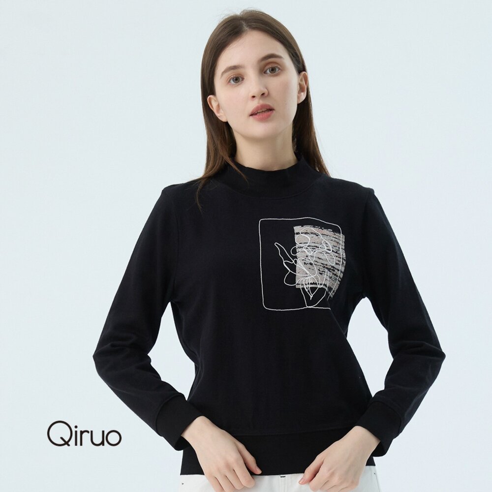 62387220A02-秋冬專櫃長袖黑色上衣 7220A 休閒上衣