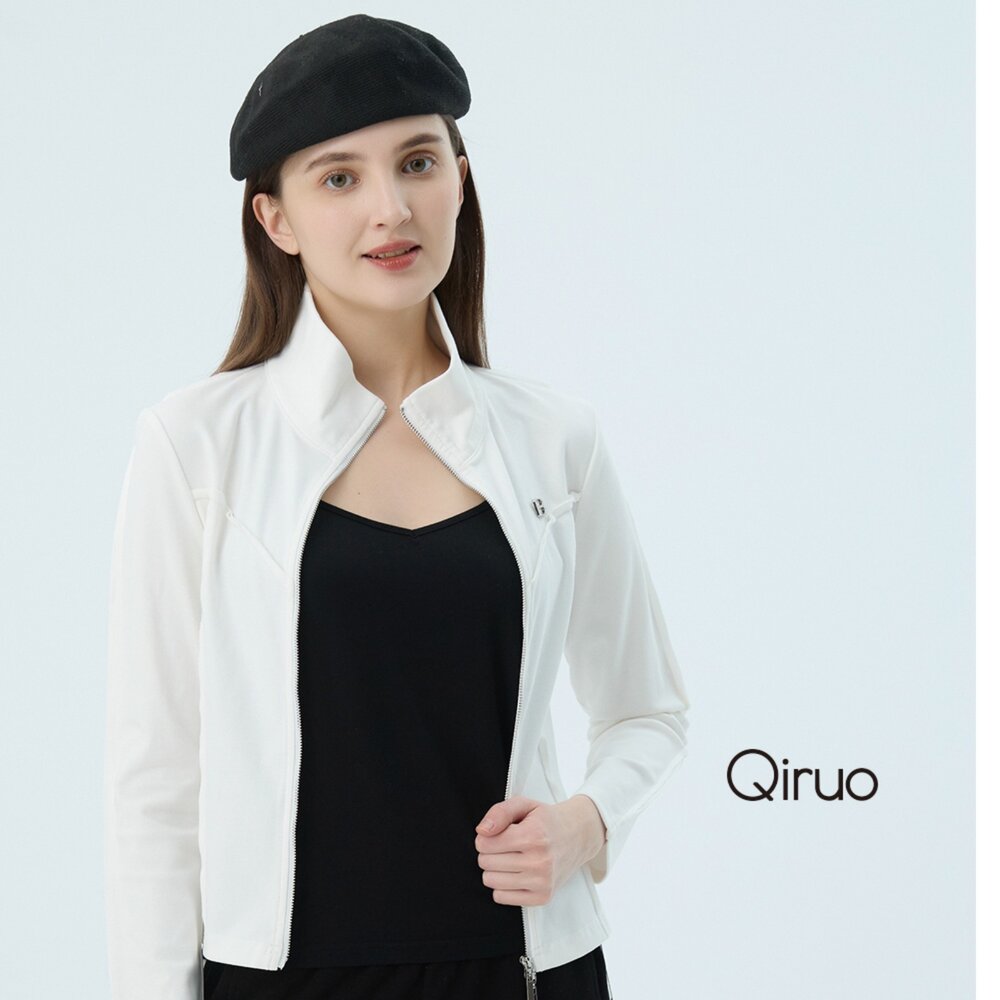 秋冬專櫃白色立領外套7222E 拉鍊外套 封面照片