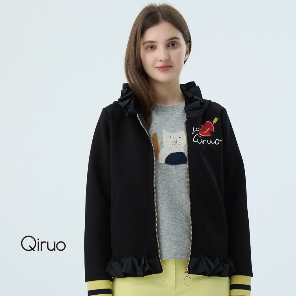 秋冬專櫃黑色連帽外套7228E 夾克式拉鍊 封面照片