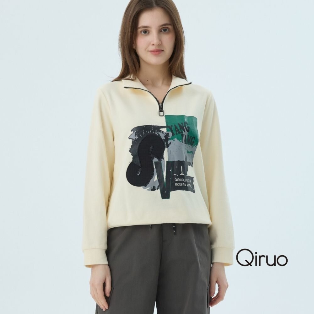 62387238A02-秋冬專櫃米色長袖上衣7238A立領設計