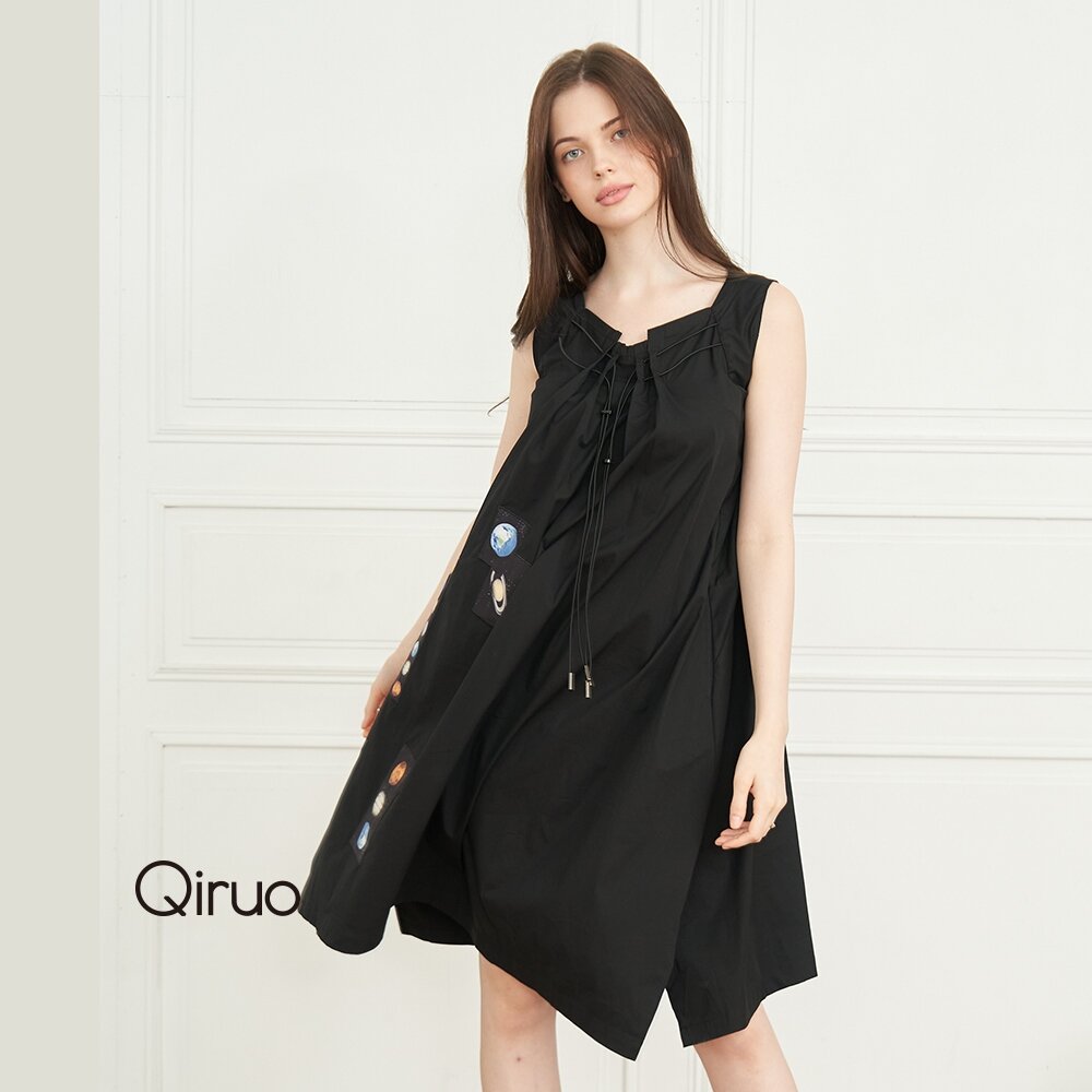 春夏時尚黑色無袖洋裝2318F 九大行星設計 封面照片