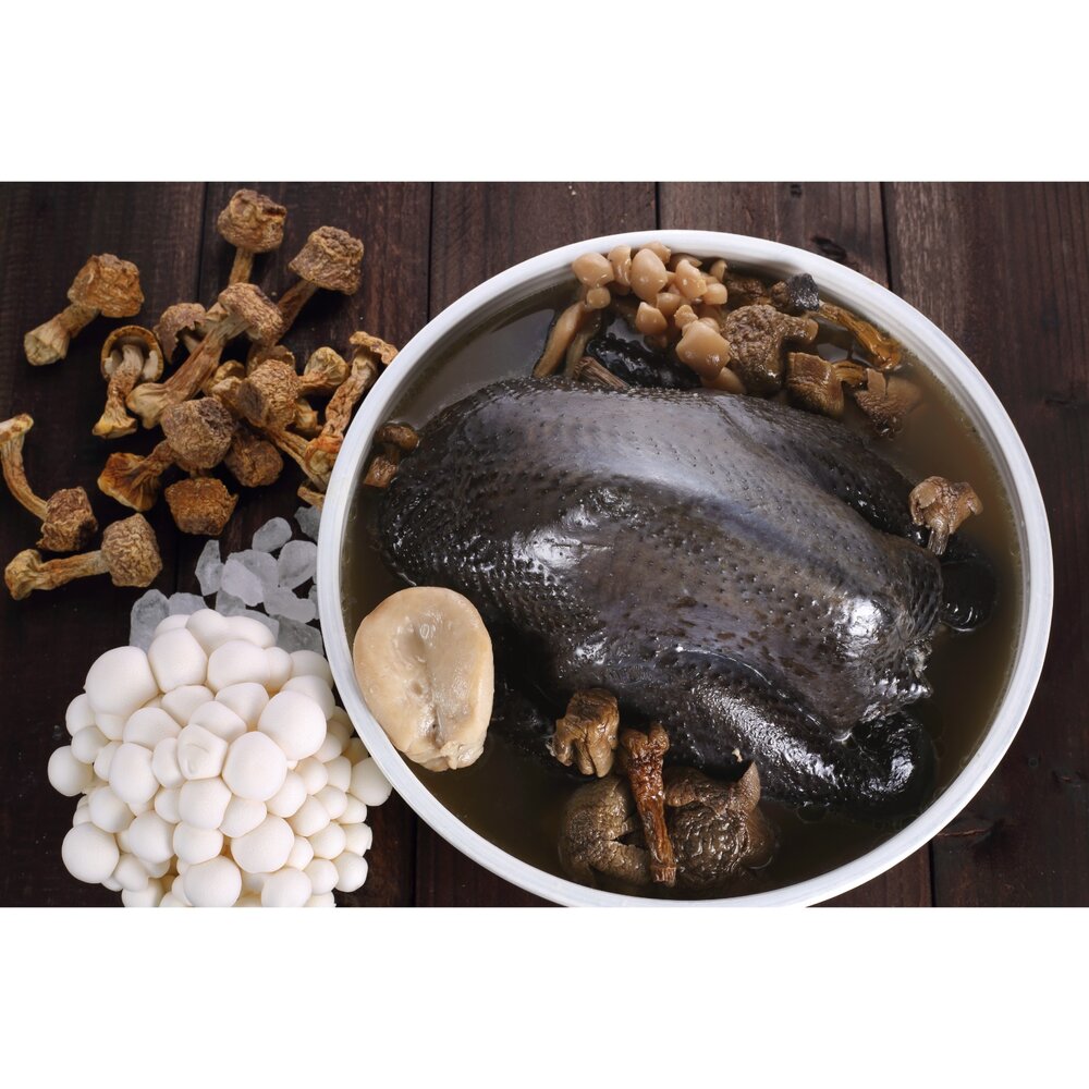 【禎祥食品】御膳姬松茸燉雞湯禮盒-烏骨全雞 3000g (常溫保存) 年菜 圍爐 餐宴 聚餐 過年 特殊節日 鍋物-圖片-1