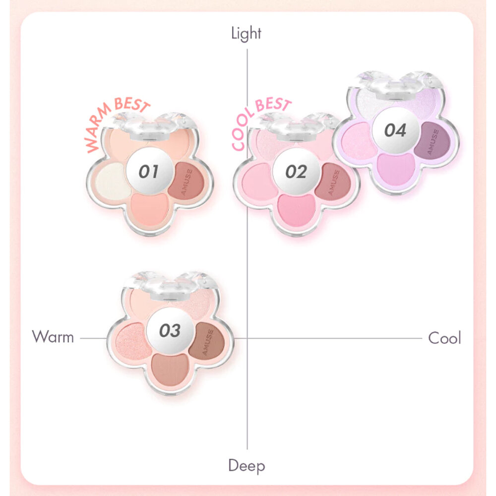 現貨|AMUSE|全4色 新品 5色小花眼影盤 九宮格糖果眼影盤 冰淇淋眼影盤 Vegan 素食眼影盤|韓國代購-圖片-11