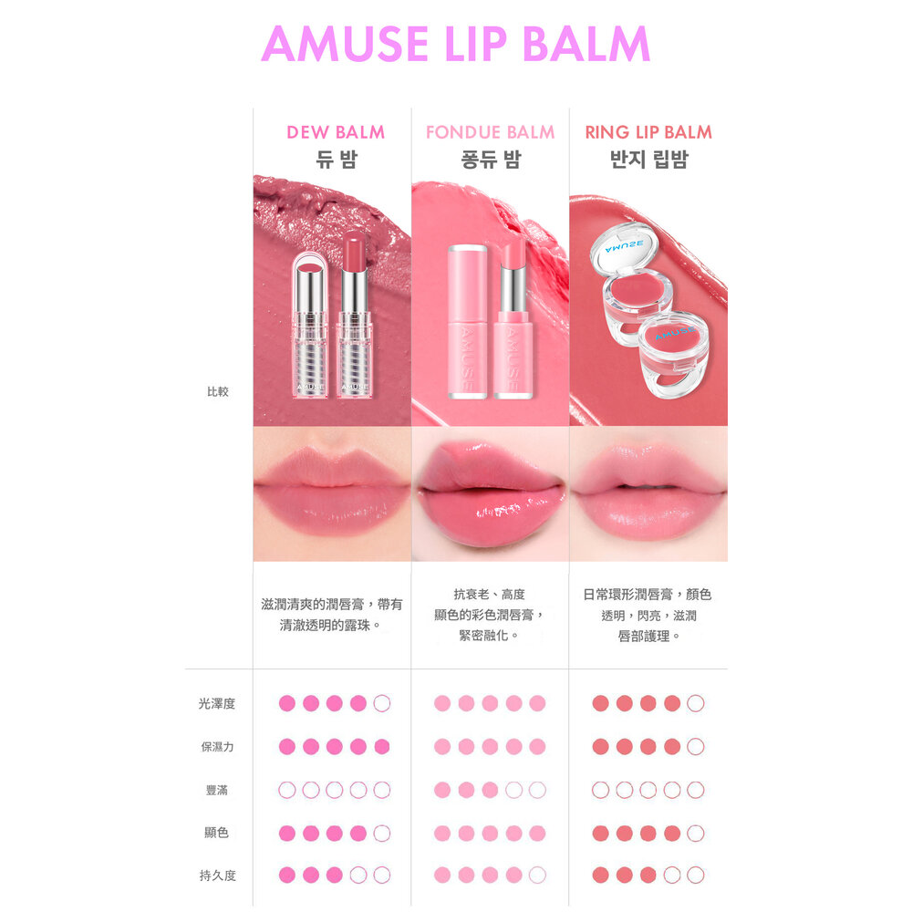 現貨|AMUSE|豐潤水光潤唇膏 水光保濕潤唇膏 護唇膏 鑰匙圈護唇膏 戒指唇膏 純素|韓國代購-圖片-6