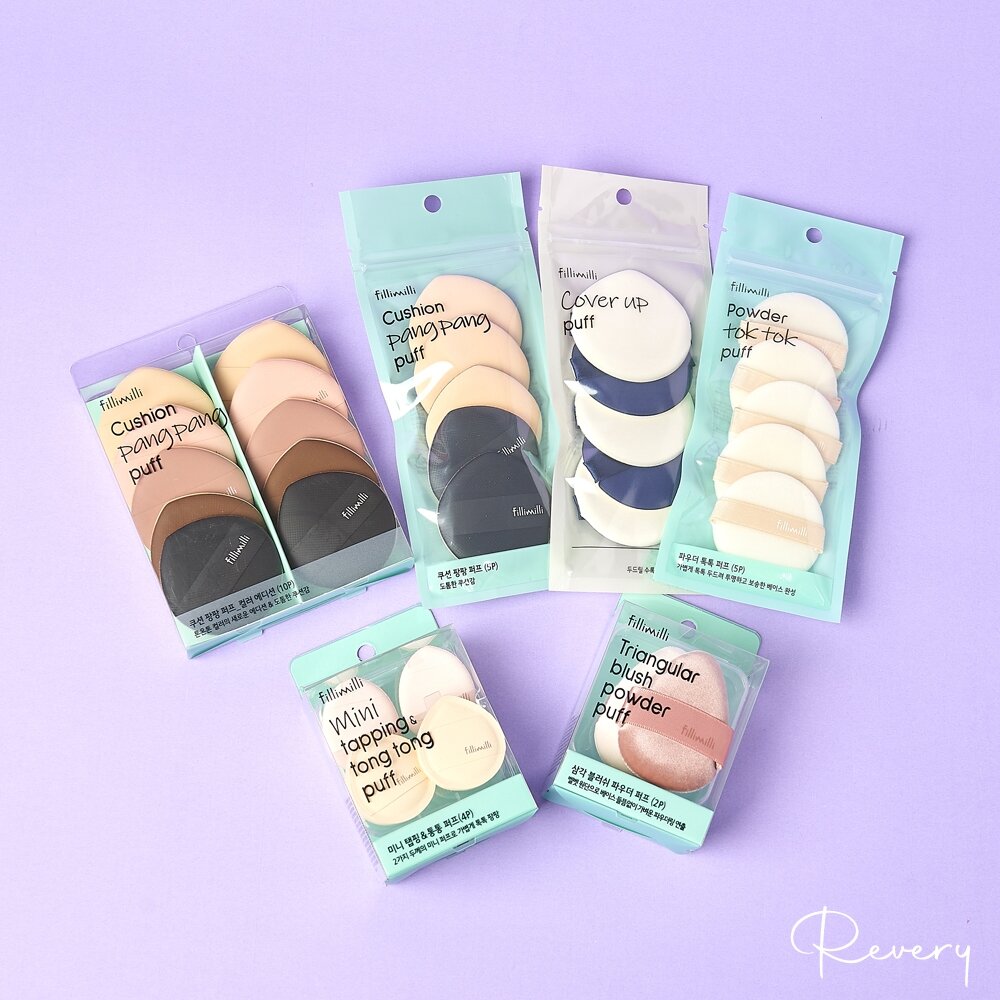 現貨|fillimilli|拇指粉撲 黑粉撲 植絨粉撲 馬卡龍粉撲 氣墊粉撲 粉撲5入組 粉撲 |韓國代購-圖片-1