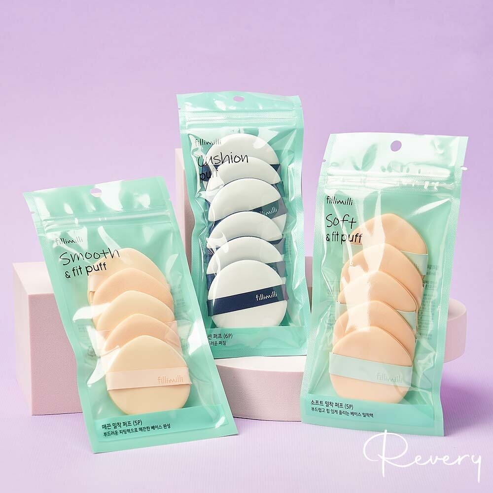 現貨|fillimilli|拇指粉撲 黑粉撲 植絨粉撲 馬卡龍粉撲 氣墊粉撲 粉撲5入組 粉撲 |韓國代購-圖片-2