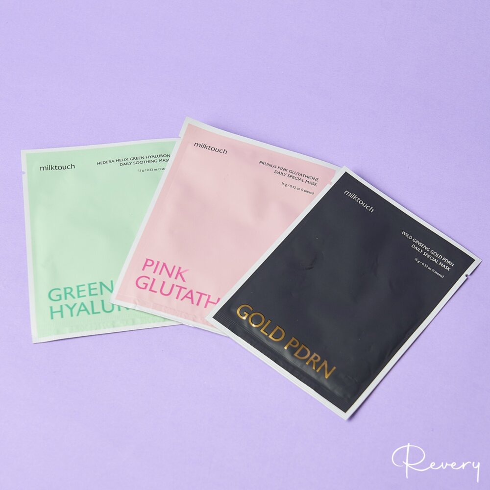 22863352697 - Milk touch｜單片面膜 洋常春藤玻尿酸補水 西洋李牛奶光淨亮 山蔘PDRN賦活彈力｜韓國代購