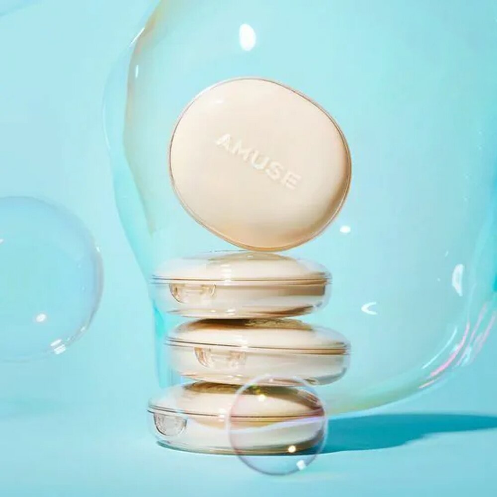 現貨|AMUSE|2024新款 果凍水光氣墊 微霧氣墊小粉盒 小黃盒 果凍氣墊 光澤 霧面 氣墊|韓國代購-圖片-1