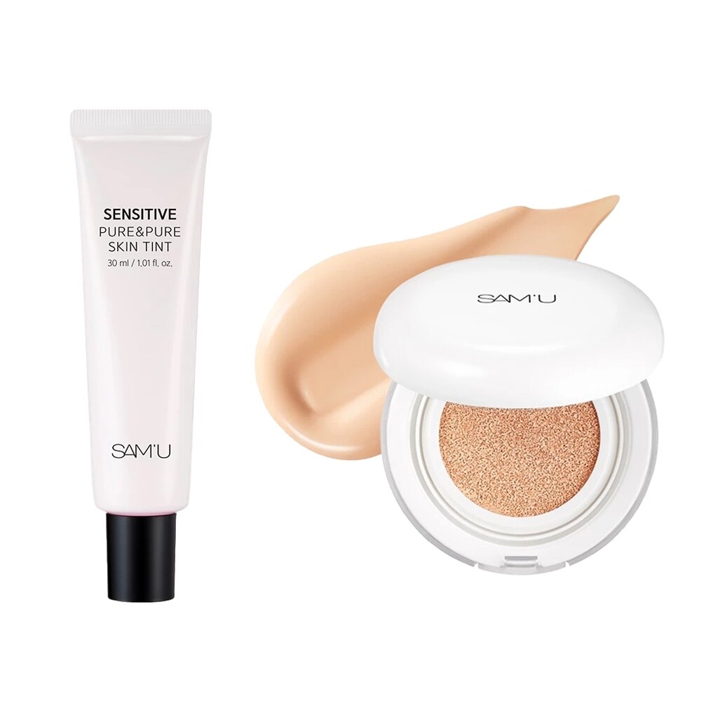 現貨|SAM'U|敏感肌研系列|敏感肌密濾鏡素顏霜 敏感肌研氣墊 舒緩平衡純净氣墊|韓國代購-圖片-1