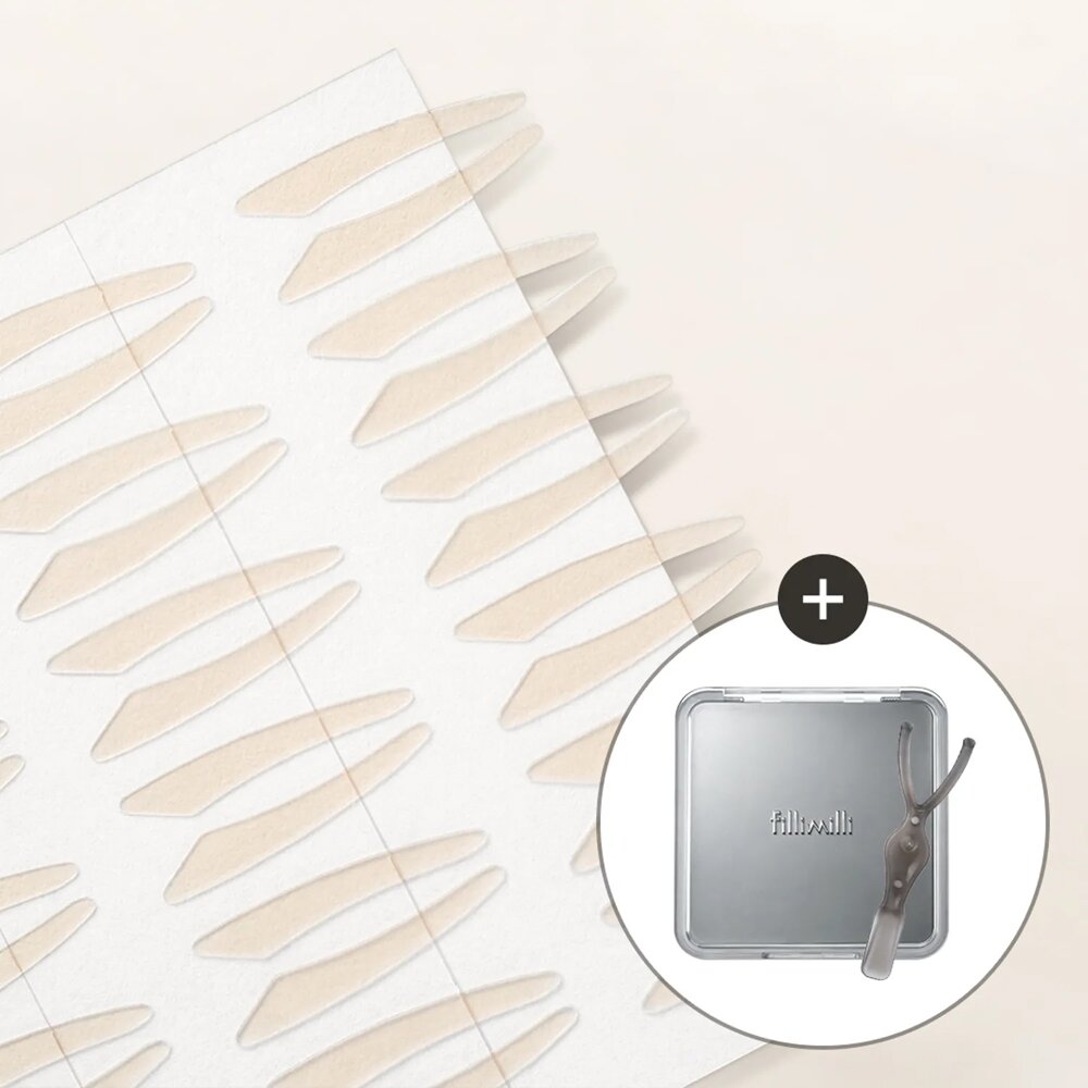 現貨|fillimilli|雙眼皮貼附帶鏡收納盒 雙眼皮貼 雙眼皮膠帶 自然 oliveyoung熱賣|韓國代購-圖片-2