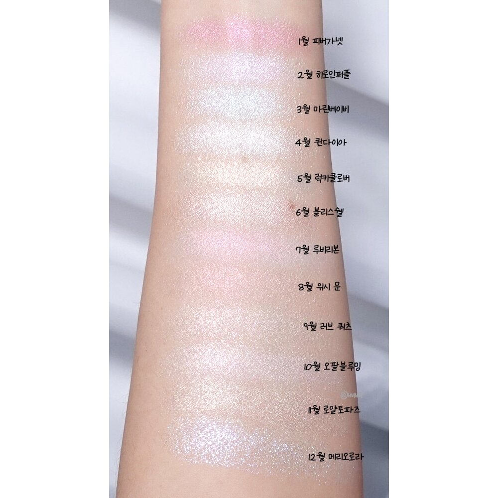 現貨|fwee|全12色 誕生石高光打亮盤 閃片 細閃 腮紅 珠光 日常高光|韓國代購-圖片-4