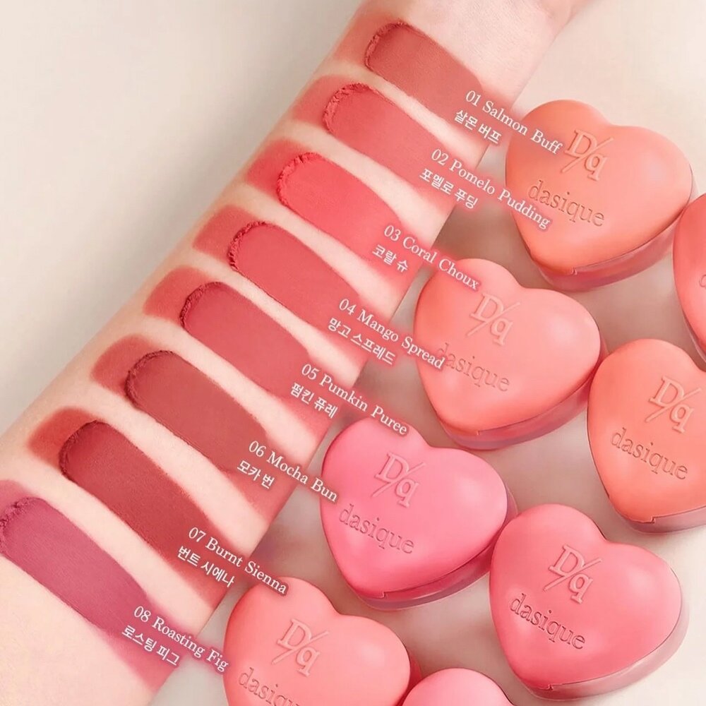 現貨|dasique|泰迪熊9色唇頰兩用盤 Souffle Color Pot 愛心唇頰膏 唇泥 罐裝唇釉 附唇刷 腮紅-圖片-5