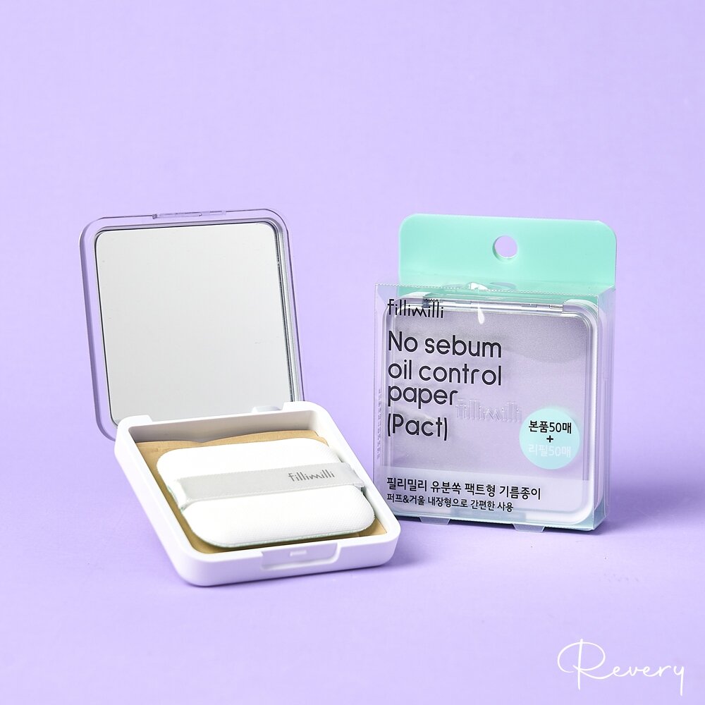 28481719158-現貨｜fillimilli｜粉撲吸油面紙 吸油面紙 附鏡子收納盒 50P+補充50P｜韓國代購
