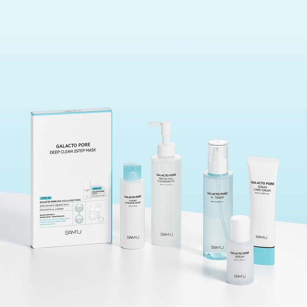 現貨｜SAM'U｜半乳糖毛孔系列｜毛孔精華 氧氣毛孔煥顏露 卸妝油 潔顏粉 緊緻面霜 淨膚面膜｜韓國代購 封面照片