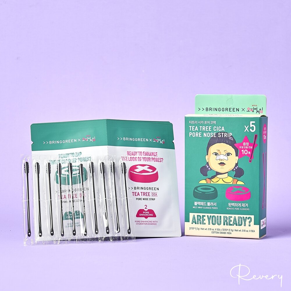 29231713052-現貨｜BRING GREEN｜茶樹毛孔清潔鼻貼5入裝 魷魚遊戲聯名 鼻頭粉刺 黑頭粉刺 白頭粉刺｜韓國代購