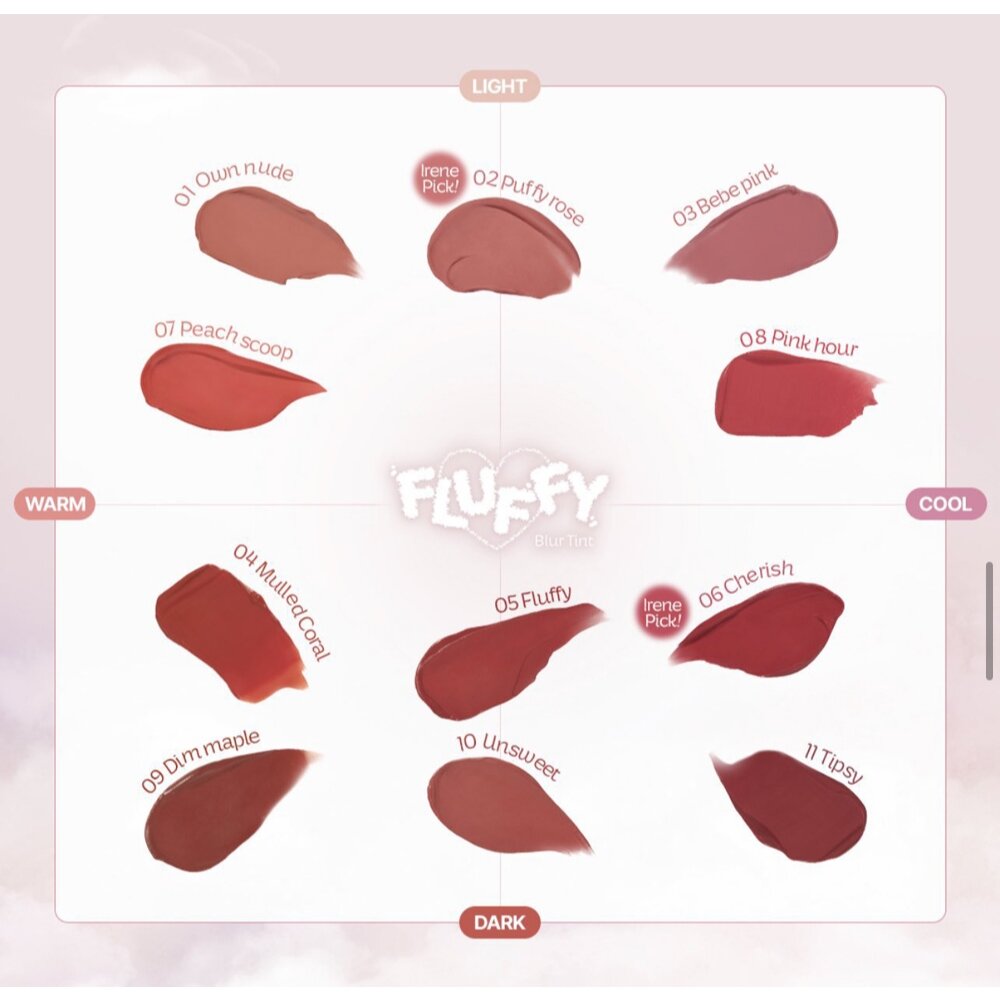 現貨|2aN|售完斷貨 FLUFFY BLUR TINT 絲絨唇釉 霧面唇釉 Irene's Pick|韓國代購-圖片-3