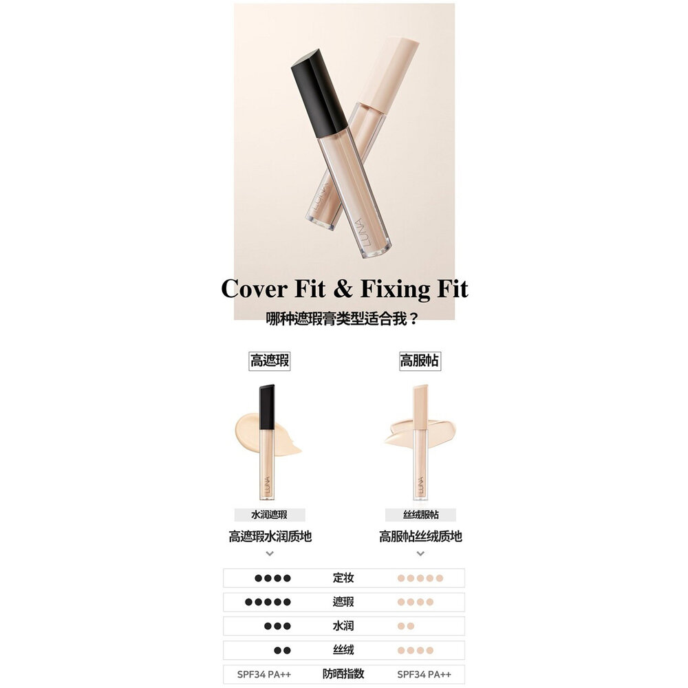 現貨|LUNA|定妝高效遮瑕膏 持久高校遮瑕膏 5色遮瑕盤 方盒遮瑕膏|韓國代購-圖片-9