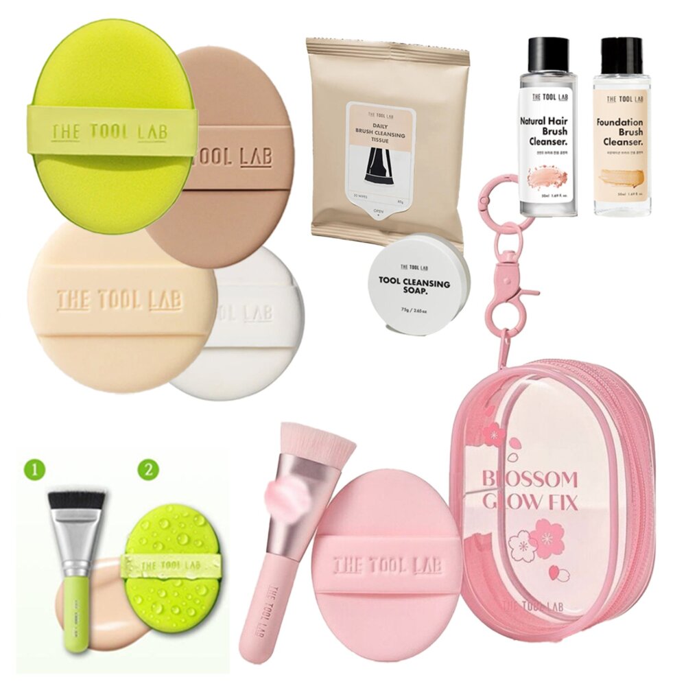 42554267401-現貨｜THE TOOL LAB｜🌸櫻花限定款 粉撲 粉底刷 長效水潤 長效啞光 遮瑕粉撲 HappyRim｜韓國代購