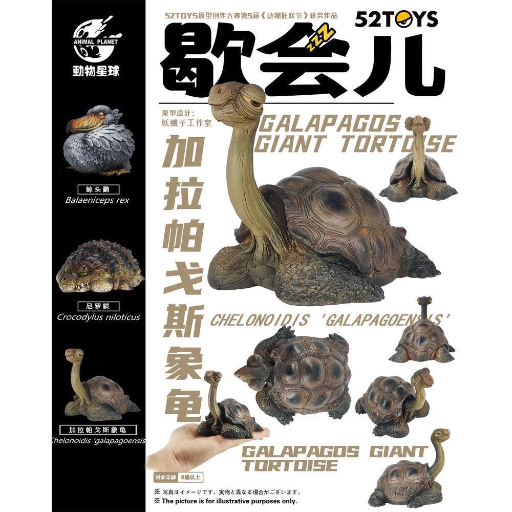 STPO-1300160-【預購】動物星球 x 52TOYS 【歇會兒】第三彈 加拉帕戈斯象龜 爬蟲類動物 Q版模型