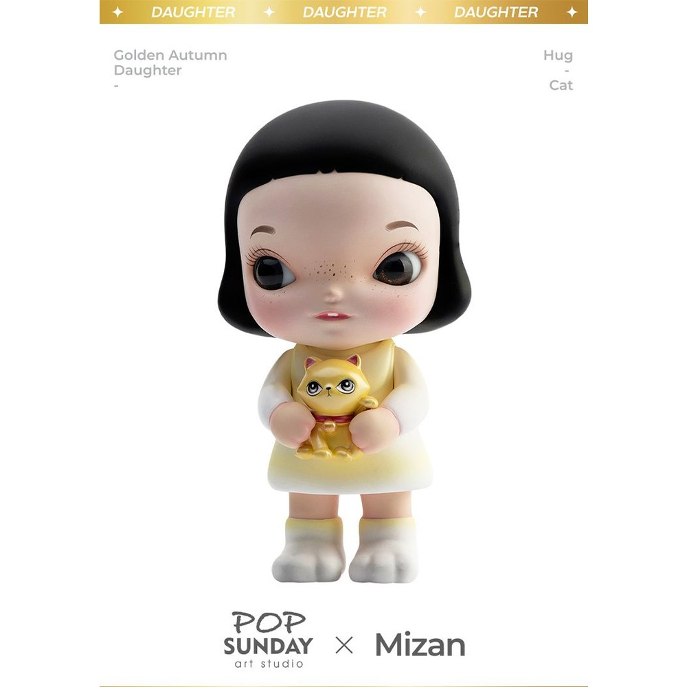 STPO-1300189-【預購】POP SUNDAY x Mizan 金秋公主 抱貓千金 招財Lucky 可愛女孩 藝術潮玩擺件