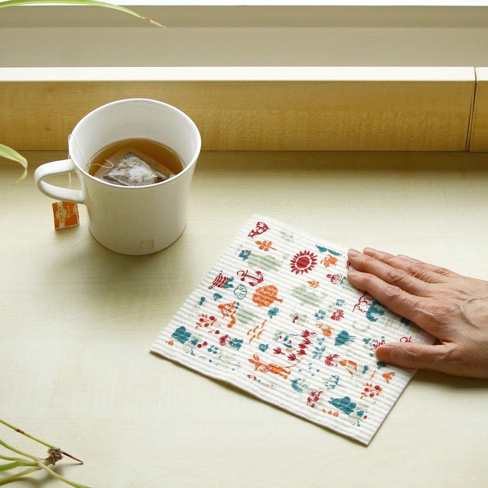 SF-013882-餐具擦拭布 德國製 嚕嚕米 環保 海綿 擦拭布 清潔抹布 廚房 浴室