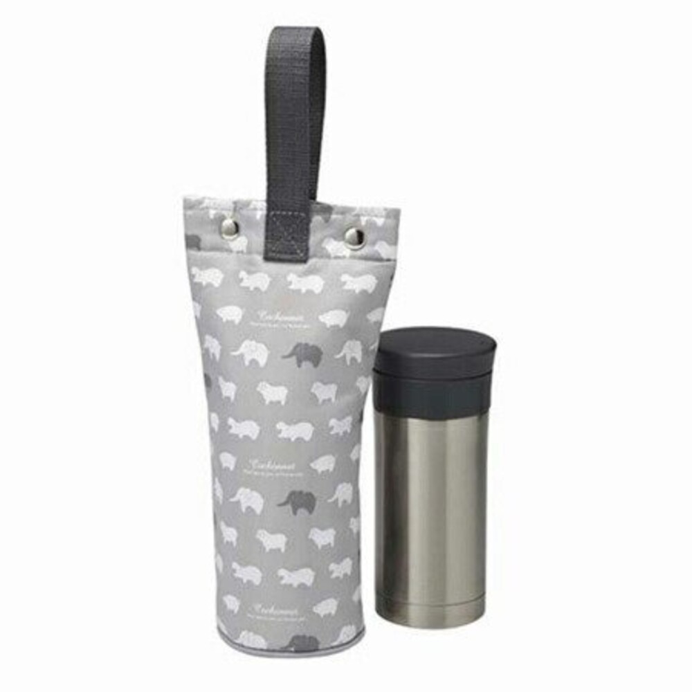 SF-013942-保溫瓶手提袋 保特瓶袋 保溫保冰 水壺杯袋 300ml 500ml 機器人 大象 圓圈造型