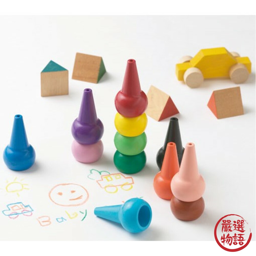 日本製無毒蠟筆 美國無毒認證 AOZORA 居家防疫 幼稚園 安全 6色/12色積木蠟筆 禮物-圖片-6