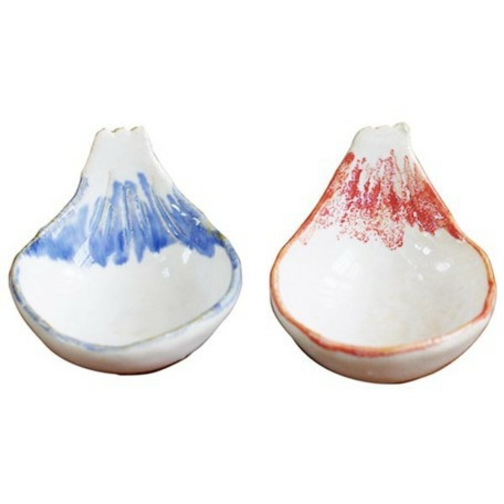 SF-014059-日本製美濃燒醬油碟 六魯 日式 和風盤 陶瓷 富士山 小菜碟 小碟 餐盤 碗盤 豆皿 豆碟