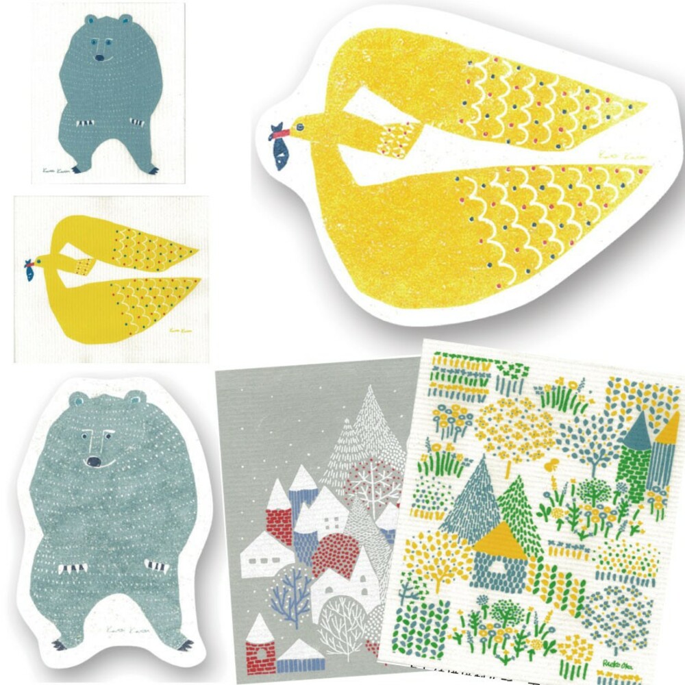 SF-014099-德國製北歐風抹布 居家萬用抹布 吸水餐墊餐具瀝水墊 環保擦拭布 動物系列